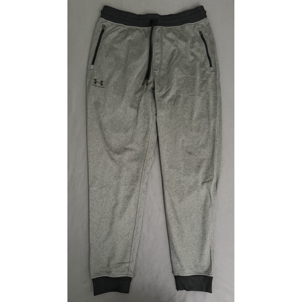Under Armour Jogger Pants Mens Large Gray Loose Fit Sport Style Tricot New